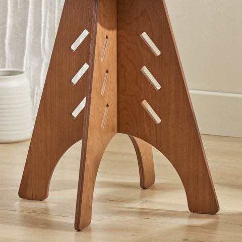 SoBuy HFBT01-K-BR Ronde Houten Bijzettafel, Ronde Salontafel, Nachtkastje, Koffietafel, Telefoontafel, voor Woonkamer, Slaapkamer, Structuur Pen-en-Gat, Bruin