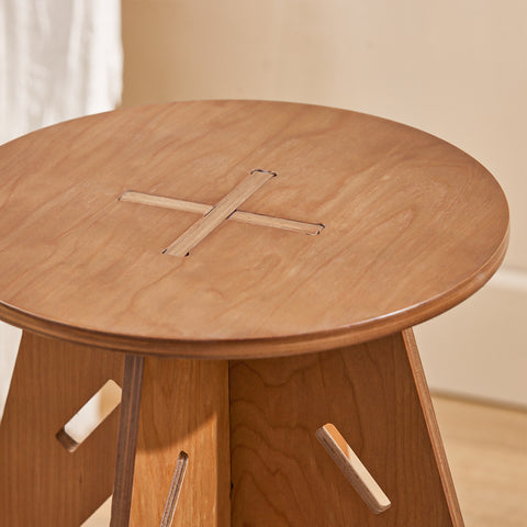 SoBuy HFBT01-K-BR Ronde Houten Bijzettafel, Ronde Salontafel, Nachtkastje, Koffietafel, Telefoontafel, voor Woonkamer, Slaapkamer, Structuur Pen-en-Gat, Bruin