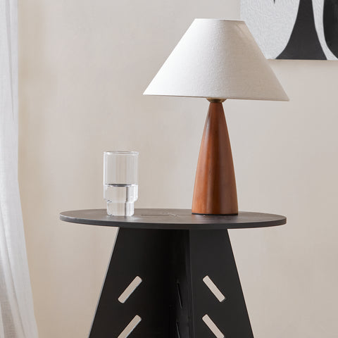 SoBuy HFBT01-SCH Ronde Houten Bijzettafel, Ronde Salontafel, Nachtkastje, Koffietafel, Telefoontafel, voor Woonkamer, Slaapkamer, Structuur Pen-en-Gat, Zwart