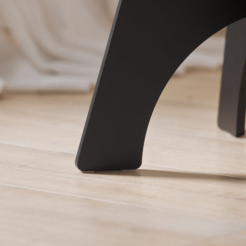 SoBuy HFBT01-SCH Ronde Houten Bijzettafel, Ronde Salontafel, Nachtkastje, Koffietafel, Telefoontafel, voor Woonkamer, Slaapkamer, Structuur Pen-en-Gat, Zwart