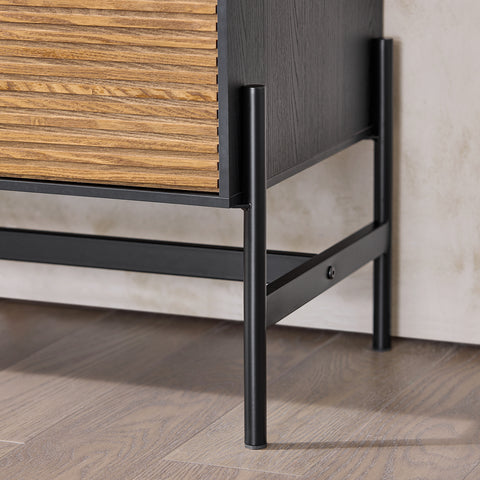 SoBuy HFSB02-SCH Lage dressoir, commode opbergkast, dressoir voor keuken, eetkamer, woonkamer, entree, met kast, 1 deur en 3 laden