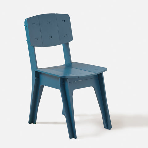 SoBuy HFST01-B Designstoel, Eetkamerstoel, Bureaustoel, Comfortabele Ergonomische, met Rugleuning, Zithoogte 41 cm, Structuur Pen-en-Gat, Hout, Blauw, 44,5x86x61 cm