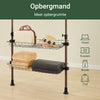 SoBuy KLS04-II-BR Telescopisch Kledingrek, Stevig Kledinghangerrek, Verstelbare Open Garderobekast met Kledingstangen en Planken voor Slaapkamer, Inloopkast, Bruin