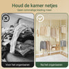SoBuy KLS04-II-W Telescopische Kledingrek – Robuuste Open Garderobe met Stangen en Planken – Kapstok voor Slaapkamer of Dressing – Wit