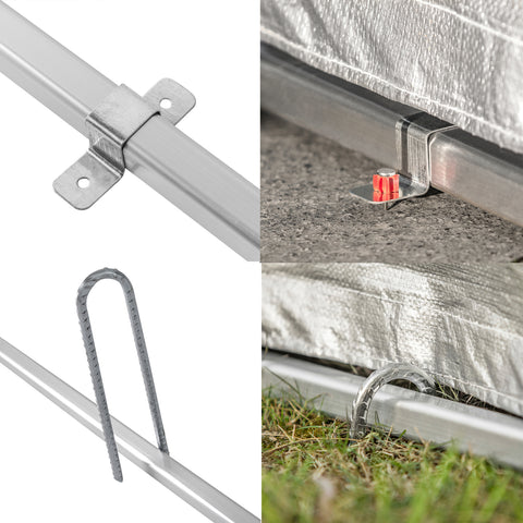 SoBuy KLS11-L Folie-apparatuurhuis, Multifunctionele Overkapping, Folietent, Tuinschuur, Garagetent, Fietsengarage