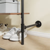 SoBuy KLS20-SCH Compact Wandkledingrek met 2 MDF-Planken, Kledingrek aan de Muur, Draagvermogen 45 kg, Industrieel Zwart, 91,5x48x220 cm