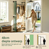SoBuy KLS20-SCH Compact Wandkledingrek met 2 MDF-Planken, Kledingrek aan de Muur, Draagvermogen 45 kg, Industrieel Zwart, 91,5x48x220 cm