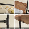 SoBuy KLS20-SCH Compact Wandkledingrek met 2 MDF-Planken, Kledingrek aan de Muur, Draagvermogen 45 kg, Industrieel Zwart, 91,5x48x220 cm