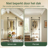 SoBuy KLS20-SCH Compact Wandkledingrek met 2 MDF-Planken, Kledingrek aan de Muur, Draagvermogen 45 kg, Industrieel Zwart, 91,5x48x220 cm