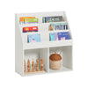 SoBuy KMB01-W Kinderbibliotheek met Opbergruimte en 3 Planken, 2 Open Compartimenten – Speelgoedopslag en Boekenrek voor Kinderen, Wit– 73x30x80 cm