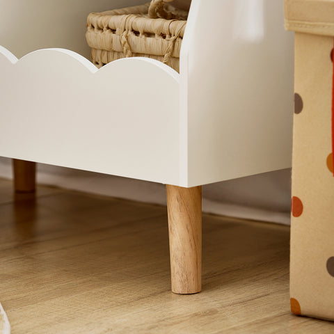 SoBuy KMB100-K-W Kinderboekenkast, boekenkast, opbergrek, speelgoed voor kinderen, opbergkast op poten voor kinderkamer, 2 open vakken