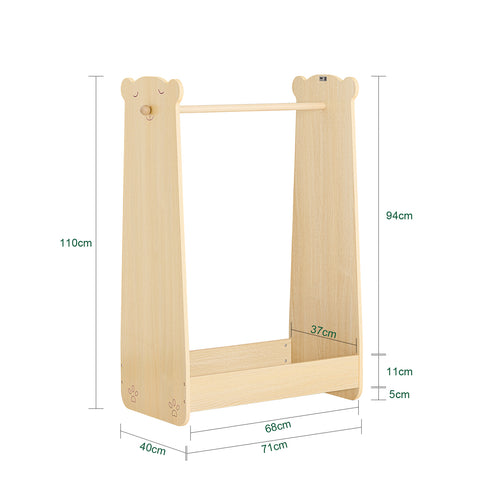 SoBuy KMB102-N Kledingrek voor Kinderen, Kledingkast voor Kinderen, Kledingrek Kinderkamer in Beervorm, 71 x 40 x 110 cm