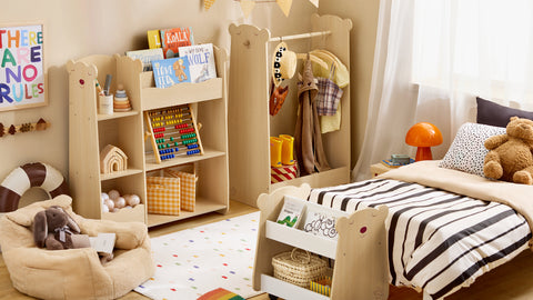 SoBuy KMB102-N Kledingrek voor Kinderen, Kledingkast voor Kinderen, Kledingrek Kinderkamer in Beervorm, 71 x 40 x 110 cm