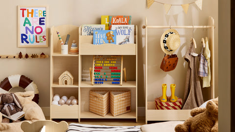 SoBuy KMB102-N Kledingrek voor Kinderen, Kledingkast voor Kinderen, Kledingrek Kinderkamer in Beervorm, 71 x 40 x 110 cm