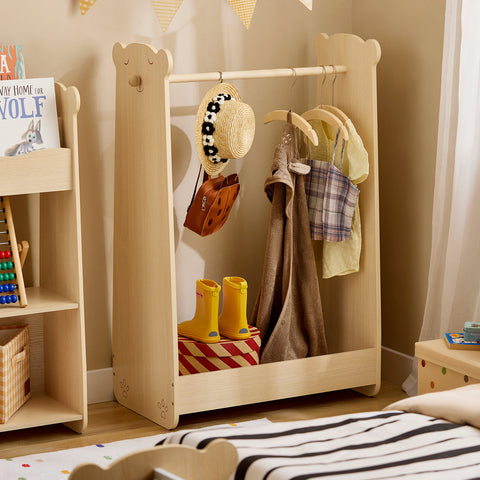 SoBuy KMB102-N Kledingrek voor Kinderen, Kledingkast voor Kinderen, Kledingrek Kinderkamer in Beervorm, 71 x 40 x 110 cm