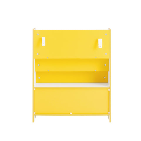 SoBuy KMB108-G Boeken- en speelgoedrek, kinderboekenkast, opbergrek voor kinderkamer, opbergkast voor speelgoed en boeken, 3 vakken en 3 afneembare dozen