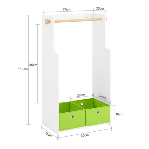 SoBuy KMB109-W Kledingrek voor kinderen, kledingkast voor kinderen, kledingrek voor kinderen, kledingrek