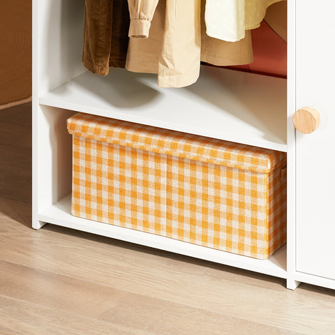 SoBuy KMB110-W Kledingrek voor kinderen, kledingkast voor kinderen, kledingrek voor kinderkamer, met 2 vakken en 1 deur