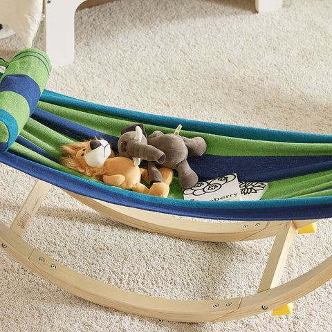 SoBuy KMB16-J Kinderhangmat met Veiligheidsstopper Hangmat Rocking Swing