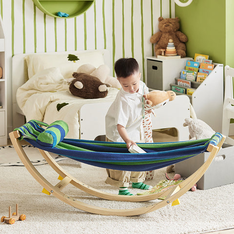 SoBuy KMB16-J Kinderhangmat met Veiligheidsstopper Hangmat Rocking Swing