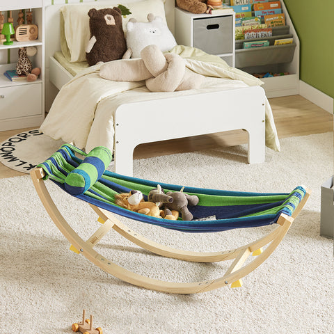 SoBuy KMB16-J Kinderhangmat met Veiligheidsstopper Hangmat Rocking Swing