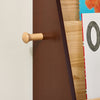 SoBuy KMB32-N Boekenkast voor kinderen, speelgoed, boekenkast, 4 niveaus, met 2 haken, boekenrek, opbergkast, slaapkamer, kantoor, woonkamer, natuur, 91 x 30 x 89 cm
