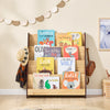 SoBuy KMB32-N Boekenkast voor kinderen, speelgoed, boekenkast, 4 niveaus, met 2 haken, boekenrek, opbergkast, slaapkamer, kantoor, woonkamer, natuur, 91 x 30 x 89 cm
