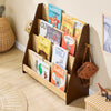 SoBuy KMB32-N Boekenkast voor kinderen, speelgoed, boekenkast, 4 niveaus, met 2 haken, boekenrek, opbergkast, slaapkamer, kantoor, woonkamer, natuur, 91 x 30 x 89 cm