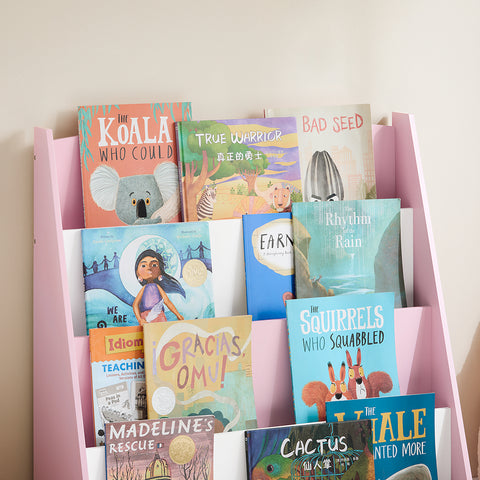 SoBuy KMB32-P Montessoriaans kinderboekenkast, speelgoedrek