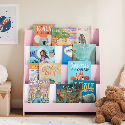 SoBuy KMB32-P Montessoriaans kinderboekenkast, speelgoedrek