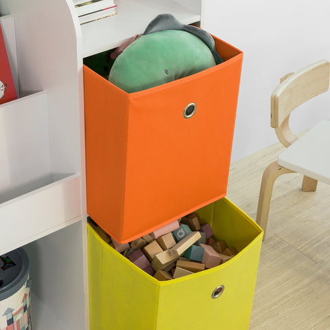 SoBuy KMB37-W Opbergplank voor kinderboeken en speelgoed Boekenkast met 2 manden