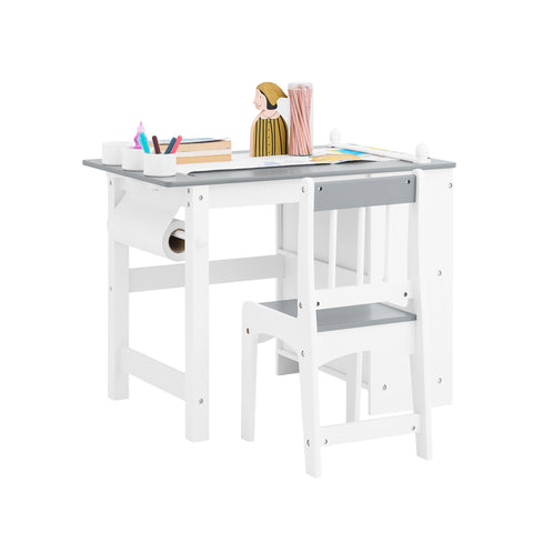 SoBuy KMB60-HG Kinderbureauset Kindertafel en Stoel Set Peuters Tafel Kindertafel Kinderstudietafel Kleurtafel