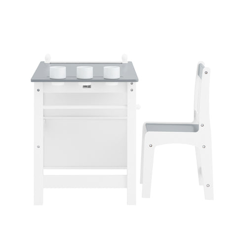 SoBuy KMB60-HG Kinderbureauset Kindertafel en Stoel Set Peuters Tafel Kindertafel Kinderstudietafel Kleurtafel