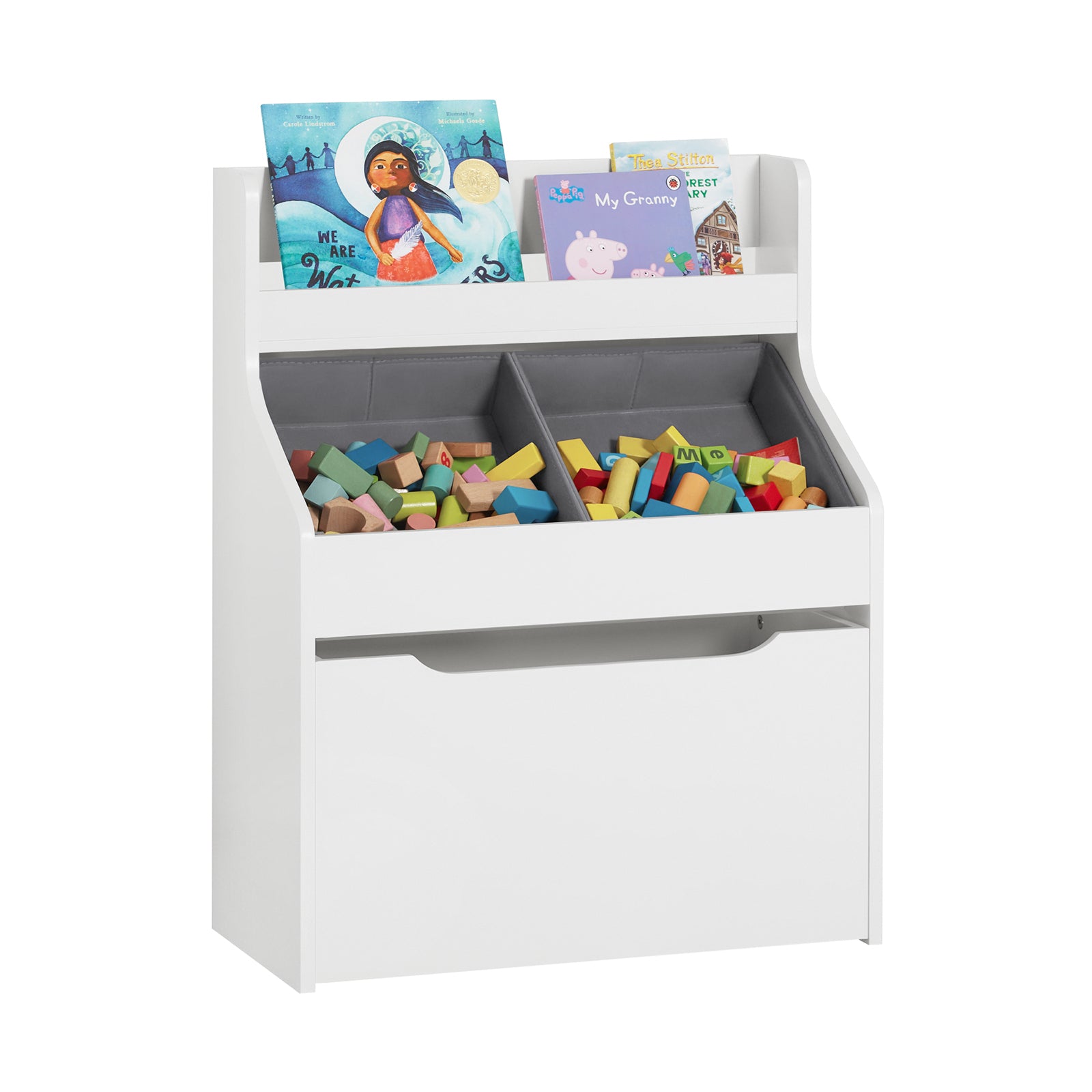 SoBuy Kinder Bücherregal Weiß FRG225-W mit 4 Ablagen Zeitungsständer kaufen bei
