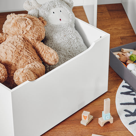 SoBuy KMB71-W Boekenrek voor Kinderen met 2 Manden en 1 Verrijdbaar Compartiment, Boekenkast Kinderen, Boekenplank