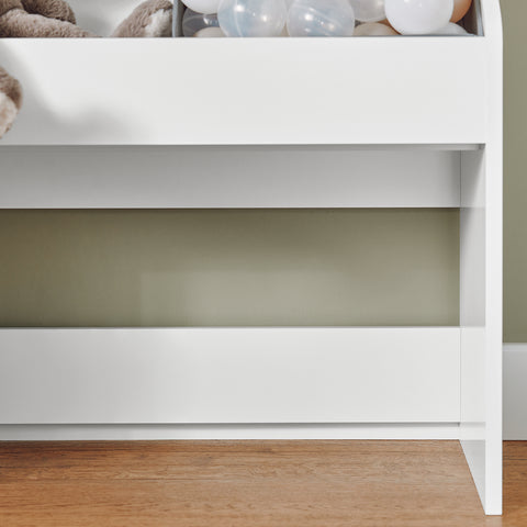 SoBuy KMB71-W Boekenrek voor Kinderen met 2 Manden en 1 Verrijdbaar Compartiment, Boekenkast Kinderen, Boekenplank