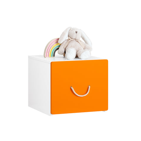 SoBuy KMB74-W Speelgoedkist voor Kinderen, Speelgoed Opbergdoos, Kinderspeelgoedkist, Kinder Opbergkast met 1 Lade, Kinderboekenplank