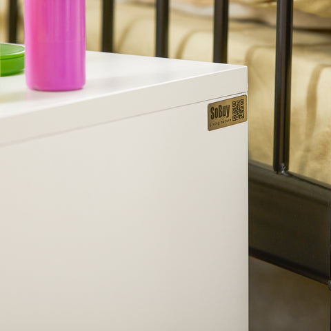 SoBuy KMB74-W Speelgoedkist voor Kinderen, Speelgoed Opbergdoos, Kinderspeelgoedkist, Kinder Opbergkast met 1 Lade, Kinderboekenplank