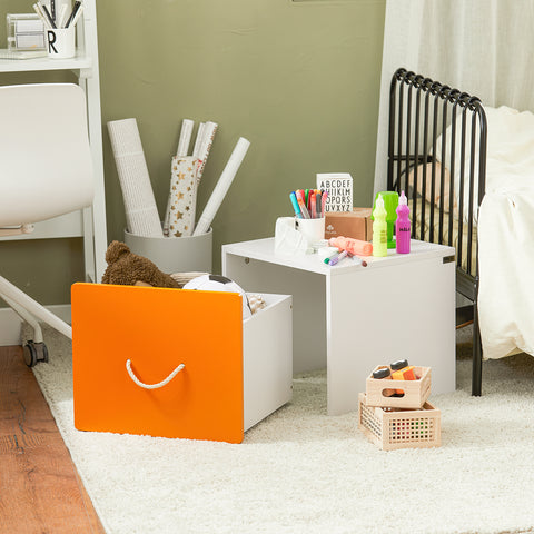 SoBuy KMB74-W Speelgoedkist voor Kinderen, Speelgoed Opbergdoos, Kinderspeelgoedkist, Kinder Opbergkast met 1 Lade, Kinderboekenplank