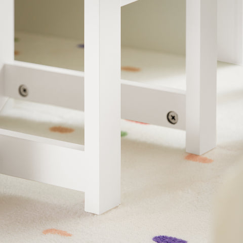 SoBuy KMB75-W Kinderbureauset, Kindertafel met 2 Stoelen, Bouwtafelset met 2 Stoelen, Kinderbureau met 8 Opbergbakken, Speeltafel, Peuters Tafel