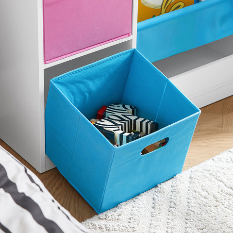 SoBuy KMB76-F Kinderboekenkast Kinderopbergrek Kinderrek, Kinderplank, Boekenplank, Speelgoedkast, Speelgoedplank met 2 Manden, 5 Planken