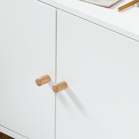 SoBuy KMB84-W Kinderboekenkast met 1 Plank, 1 Open Vakken en 2 Deuren, Boekenkast, Boekenplank, Boekenrek, Speelgoedkast