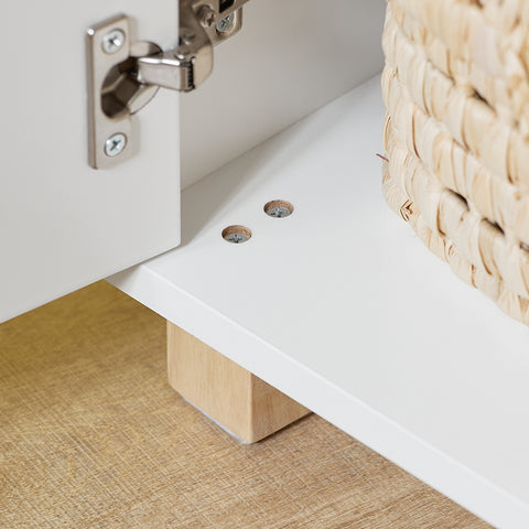 SoBuy KMB84-W Kinderboekenkast met 1 Plank, 1 Open Vakken en 2 Deuren, Boekenkast, Boekenplank, Boekenrek, Speelgoedkast
