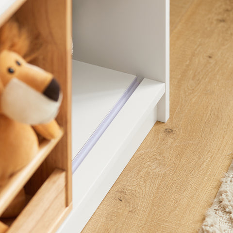 SoBuy KMB98-W Boekenrek voor Kinderen, Kinderrek, ,Boekenplank, Speelgoedplank Opbergkast voor Kinderen en 2 Opbergdozen