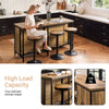 SoBuy KNL01-F Industrieel Keukeneiland met 170 cm Werkblad – Kookeiland met Stalen Frame, Vintage Bruin