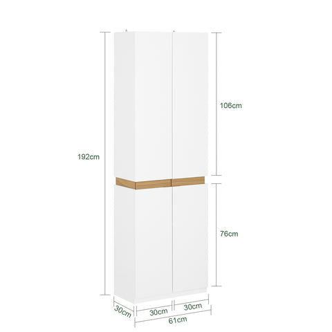 SoBuy KSB01-W Kledingkast, voor volwassenen, slaapkamer, kledingkast, voor slaapkamer, woonkamer, hal, 1 kledingkast, 2 deuren, 5 vakken