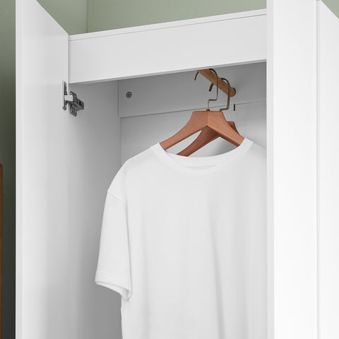 SoBuy KSB01-W Kledingkast, voor volwassenen, slaapkamer, kledingkast, voor slaapkamer, woonkamer, hal, 1 kledingkast, 2 deuren, 5 vakken