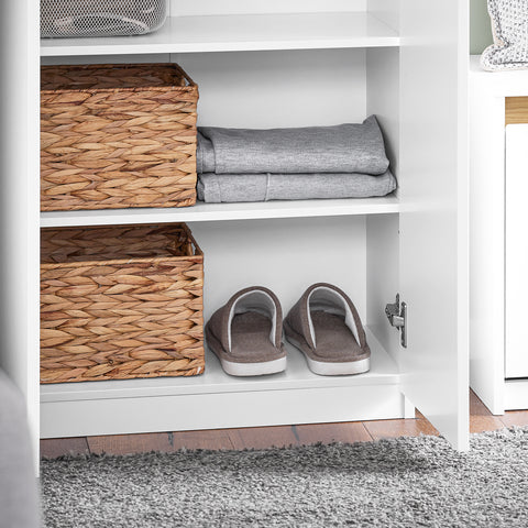 SoBuy KSB01-W Kledingkast, voor volwassenen, slaapkamer, kledingkast, voor slaapkamer, woonkamer, hal, 1 kledingkast, 2 deuren, 5 vakken