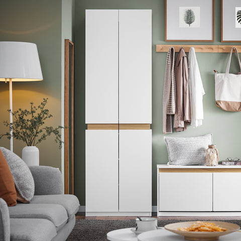 SoBuy KSB01-W Kledingkast, voor volwassenen, slaapkamer, kledingkast, voor slaapkamer, woonkamer, hal, 1 kledingkast, 2 deuren, 5 vakken