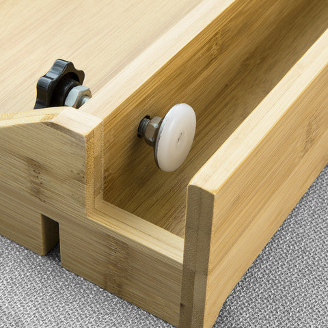SoBuy NKD01-N Bedplank Bamboe Zwevend nachtkastje Met Kabelbeheer